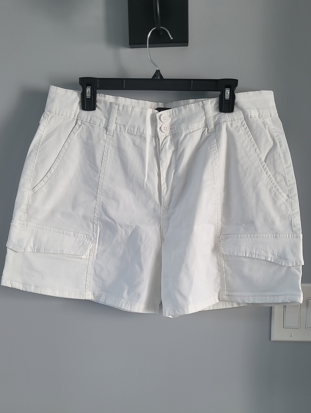 Sanctuary White Cargo Shorts with Button Waist